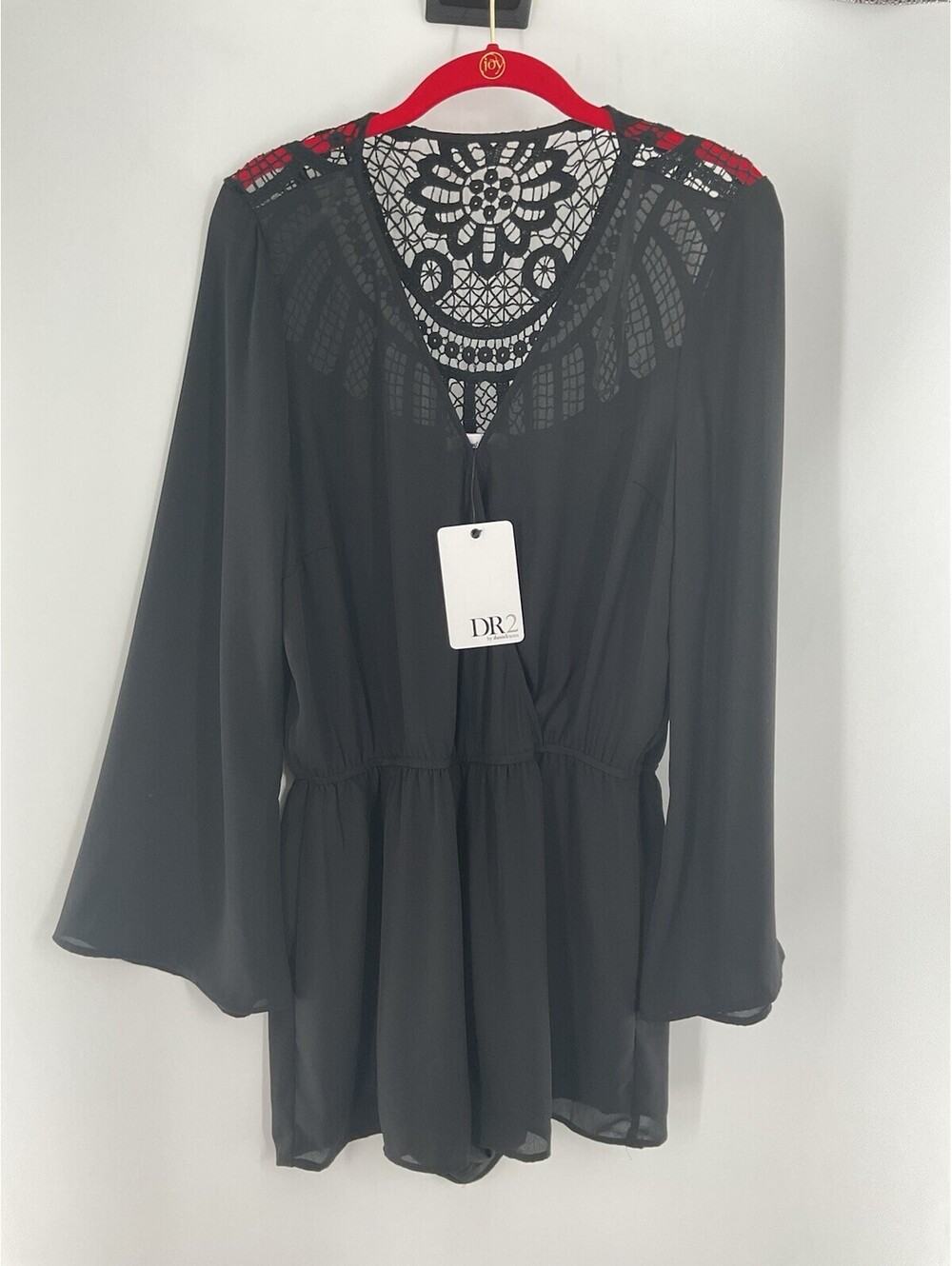DR2 By Daniel Rainn Women’s NWT Black Romper Long Sleeve 100